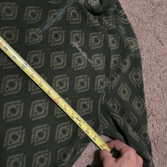 Men’s Eddie Bauer 1/4 Zip Fleece-Sz M-Olive Green Pattern-EUC - Picture 10 of 14